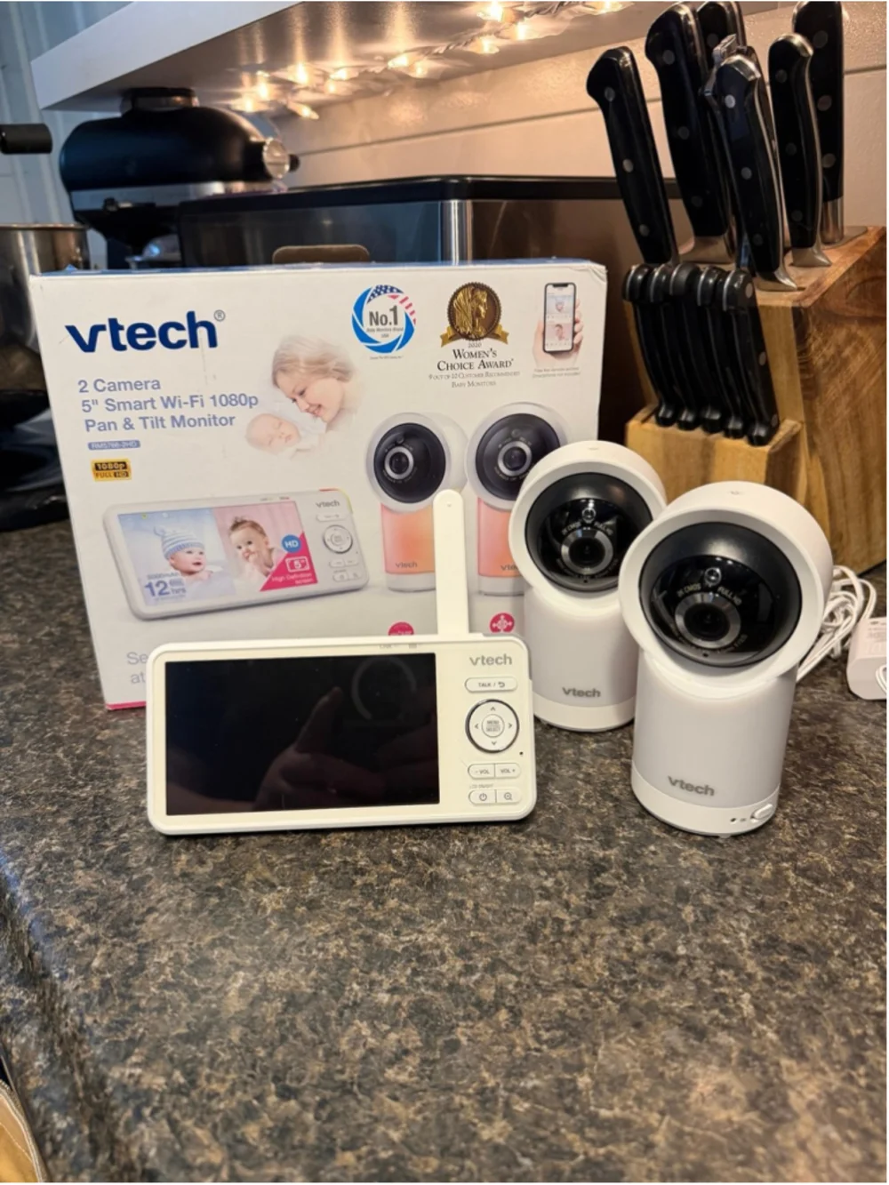 VTech RM5766-2HD Smart Wi-Fi 1080p 2-Camera 360°-Pan-and-Tilt Video Baby Monitor